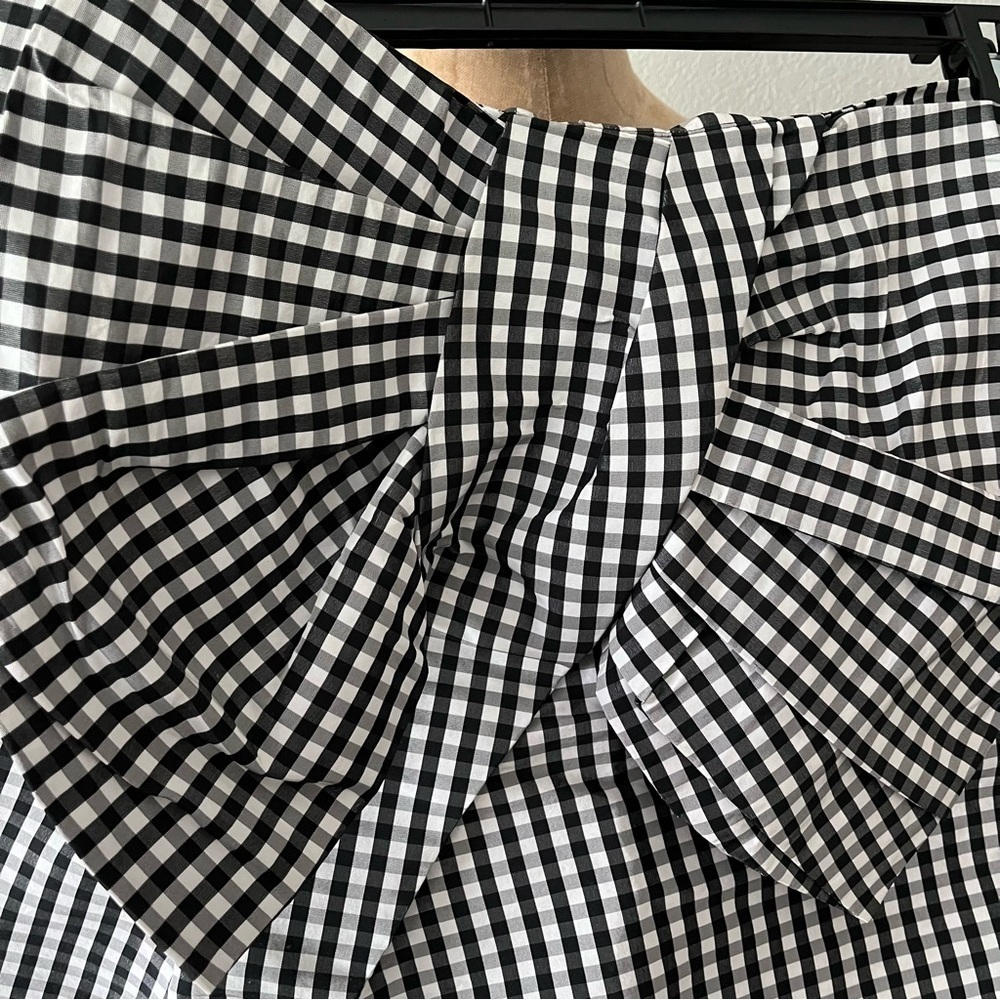 MARC by MARC JACOBS sz 6 GINGHAM BLACK White Giant BOW MINI SKIRT - Picture 9 of 10